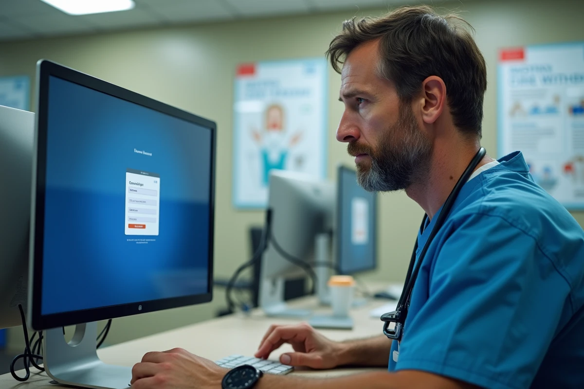 Soignant du CHU de Reims accédant à Zimbra depuis un poste informatique de l'hôpital en dehors de son service habituel