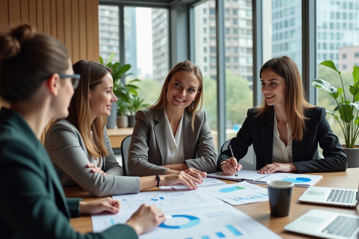 Femmes professionnelles collaborant autour d