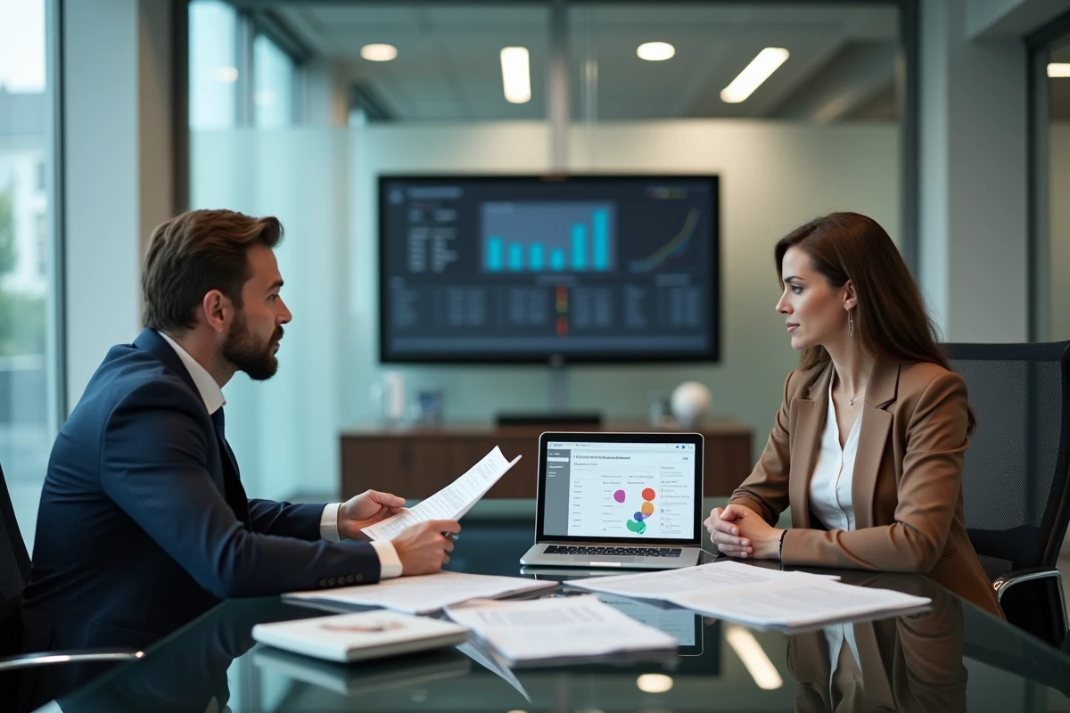 Réunion entre un client et un expert SEO autour d'un rapport d'audit de référencement naturel